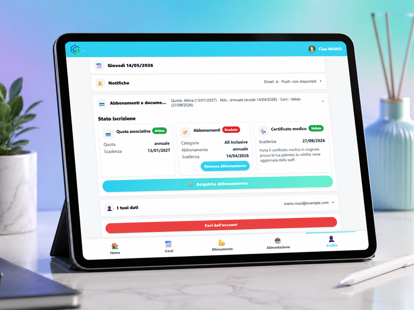 Gestione abbonamenti - anteprima